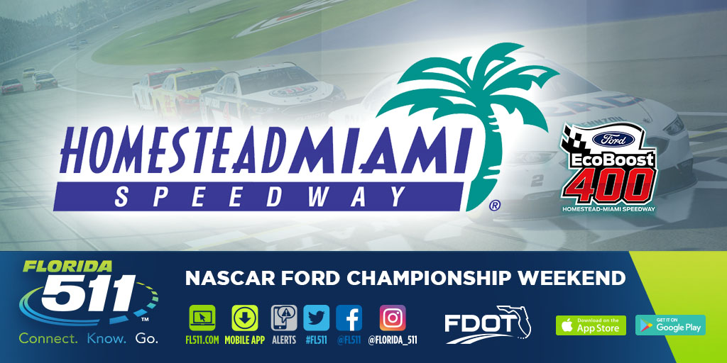 Use FL511 to travel to the Homestead Miami Speedway